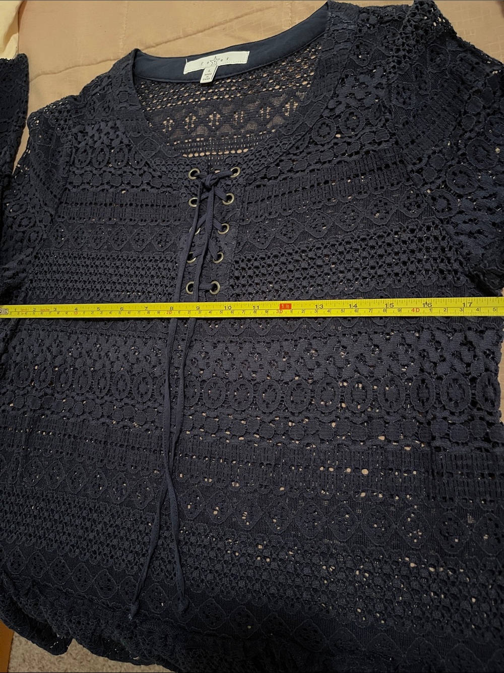 Fever Navy Lace Blouse - Picture 7 of 7